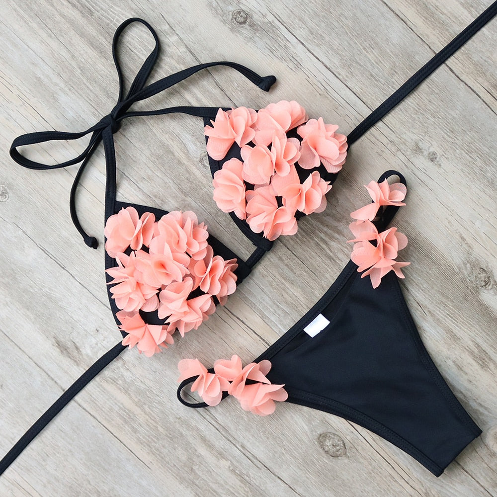 3D Flower Bikini Set